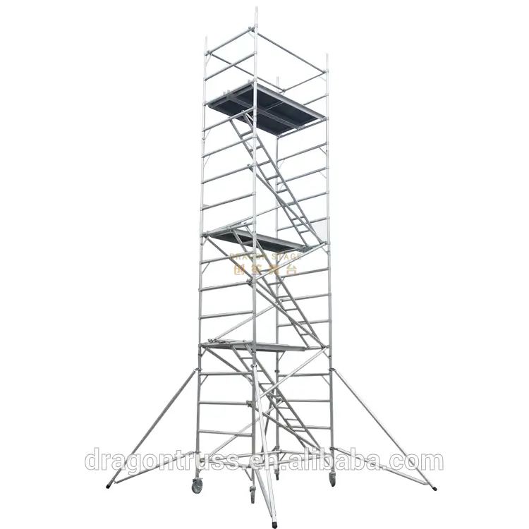 Torre móvil portátil Doble andamio doble con escalera de paso