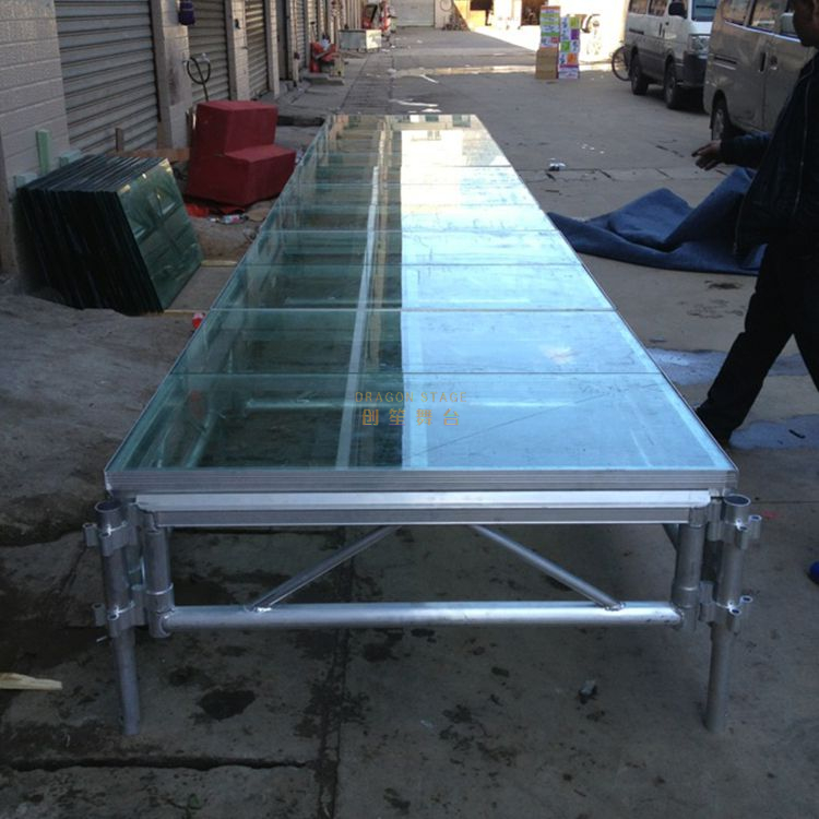 Cubierta de vidrio templado para escenario de aluminio-7,32x4,88 m (0,4-0,8 m)