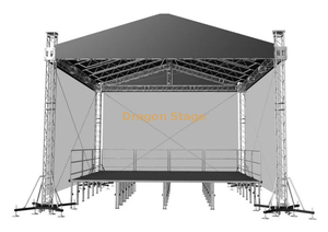 Armazón de estructura A 12x9x7m Escenario rápido de aluminio con plataforma de escenario y escaleras 7,32x9,72x1m
