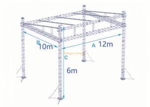 Estructura de techo plano de armazón portátil de aluminio Precio 12x10x6m