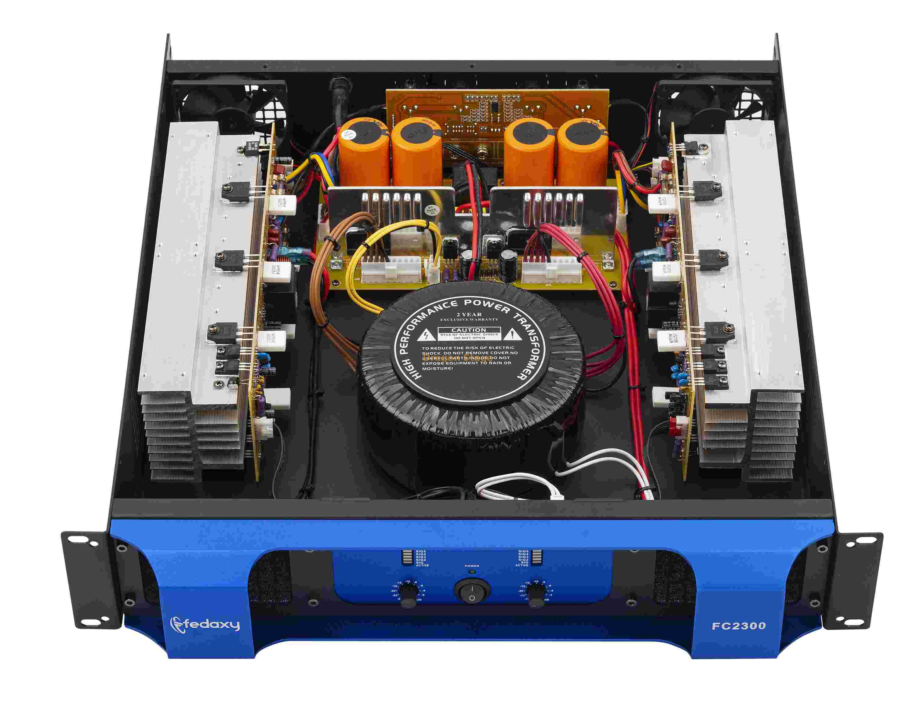 Amplificador de potencia de sistema de sonido clase H con 2 canales de 300 vatios en estéreo de 8 ohmios