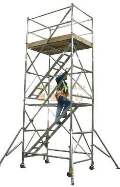 Band Step Ladder Tablero doble columna marco de mano