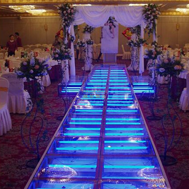 Plataforma de boda portátil de aluminio acrílico 2.44x2.44m Altura 0.4-0.8m
